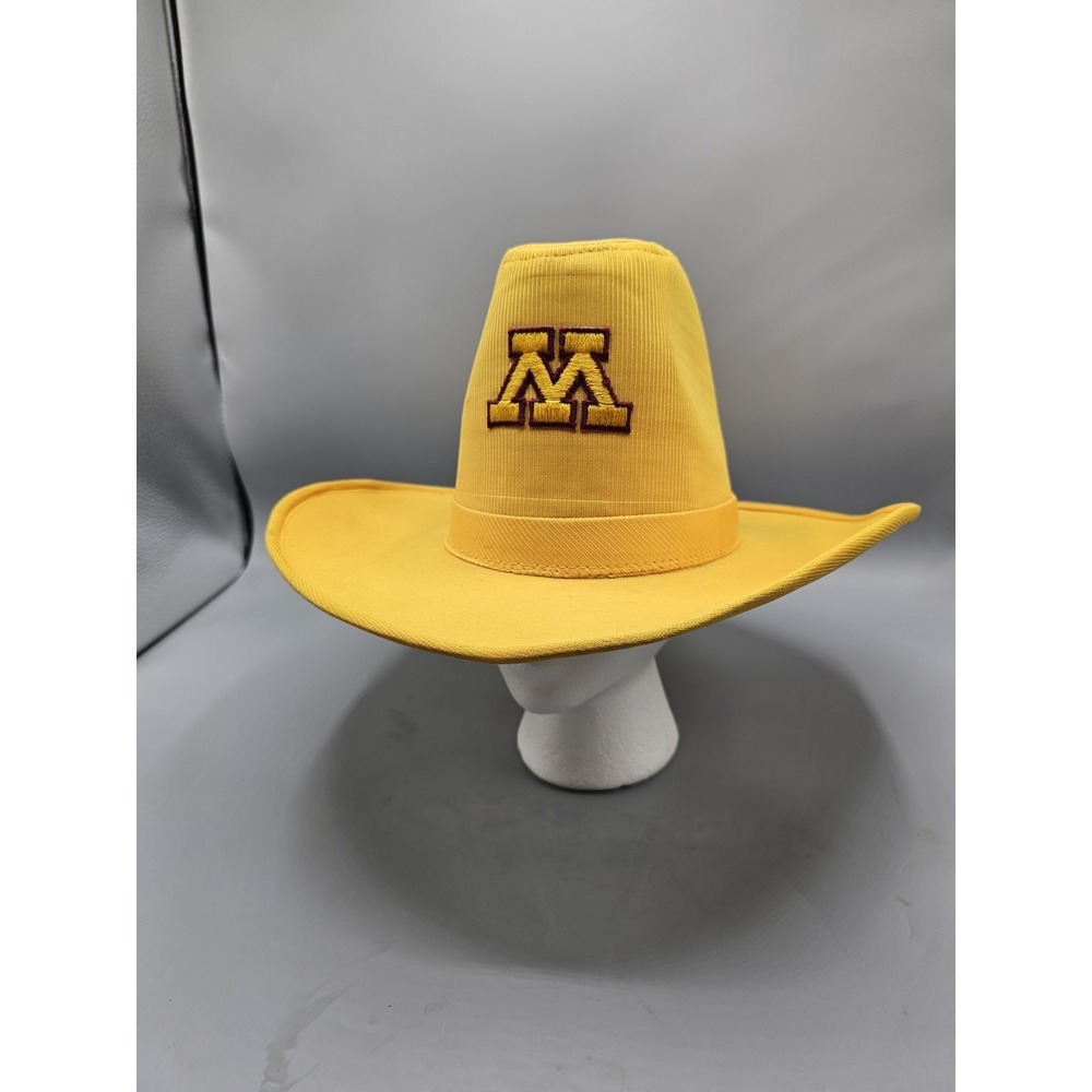 VTG 90s RARE U of M Minnesota Gophers Embroidered Cowboy Hat Size Small Made USA
